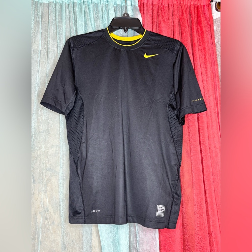 Nike Pro Combat Dri-Fit Black and Yellow Shirt